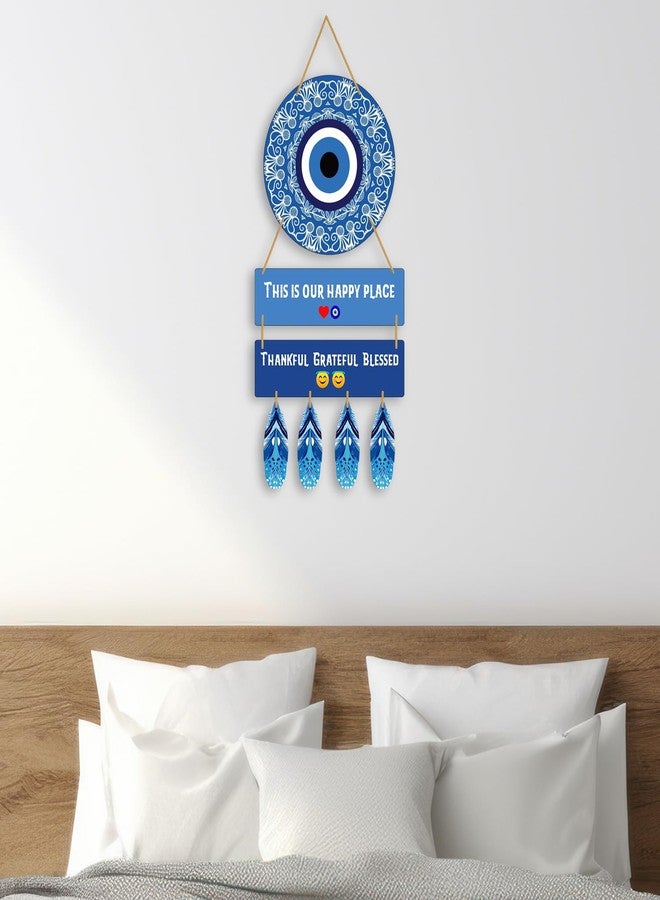 لوحة جدارية خشبية مصممة هندسياً على شكل عين الحسد من كاميري بازار، 28 سم، لتزيين المنزل - Image 5